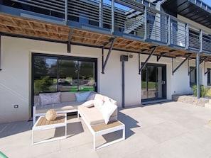 Terrace/patio - Family Retreat with Terrace and Pool Access (Jeanménil)