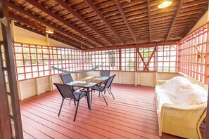 Outdoor dining - Charming 2-bedroom Apartment with AC at gorgeous Crane Beach (Bridgetown)
