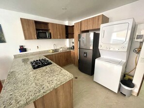 Private kitchen - Furnished penthouse apartment in Medellín: 2 bedrooms, 2 bathrooms (Medellín)