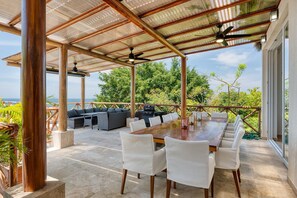 Outdoor dining - Coastal Sayulita Sanctuary - stunning 3 bed ocean view condo a block from beach (Sayulita)