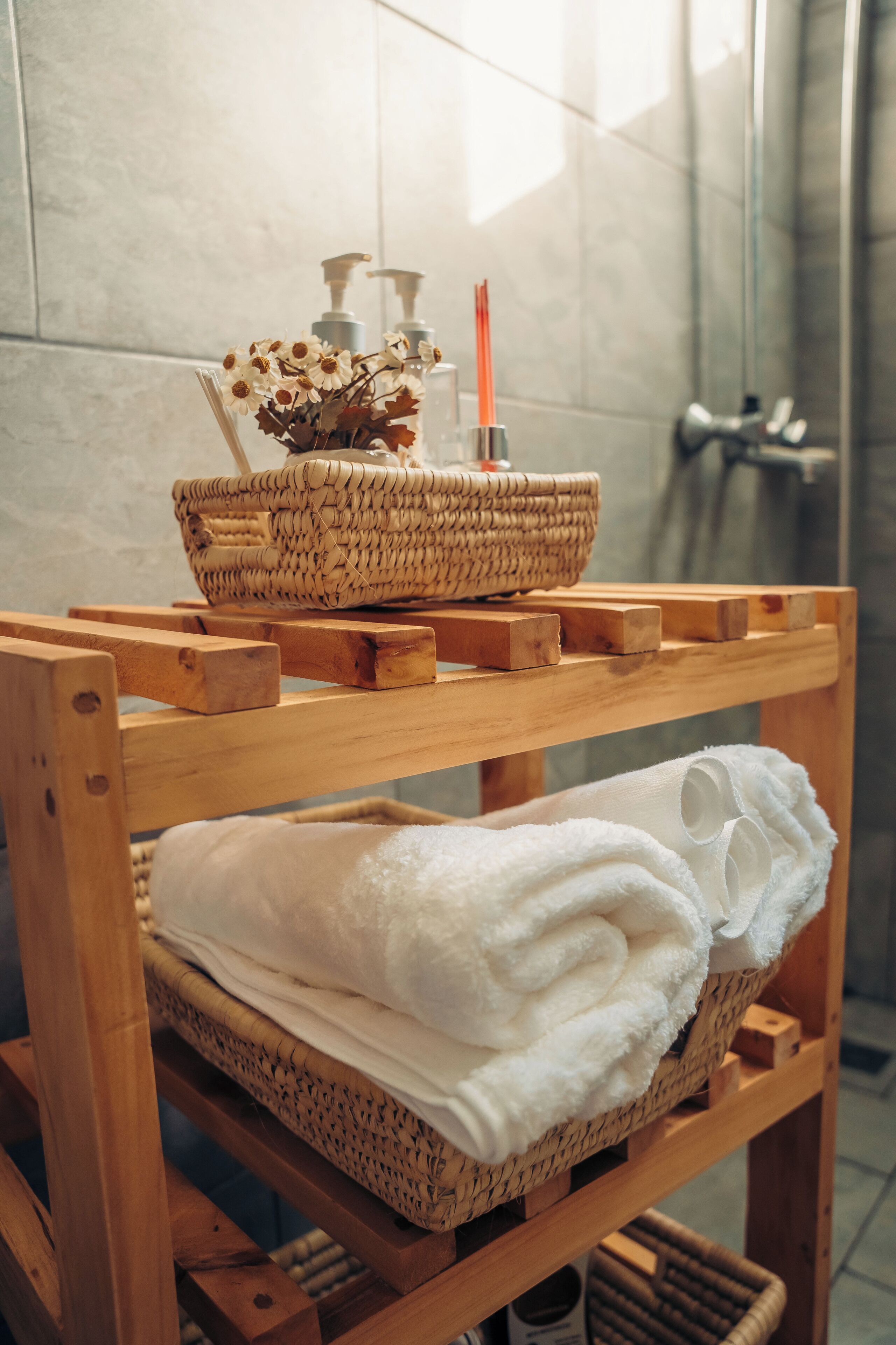 Towels, soap, toilet paper