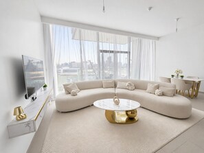 Living area - 1 bedroom in new building by luxury developer (Dubai)