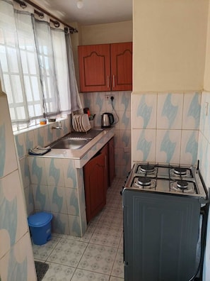 Private kitchen - Modern 1BR Apartment near TRM Mall and Garden City Mall with Balcony & Wi-Fi (Nairobi)