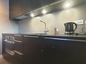 Fridge, cookware/dishes/utensils - Amici 17 Appartement/Fewo 6-Bettwohnung by Interhome (Saas-Fee)