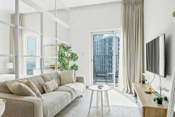Apartment, Balcony, Courtyard View | Living area - Bloomfields 1BR - Golf Ville - DXB Hills (Dubai)