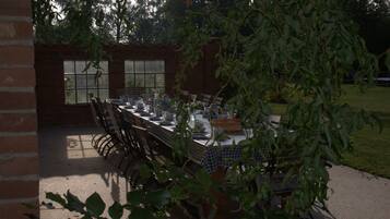 Outdoor banquet area