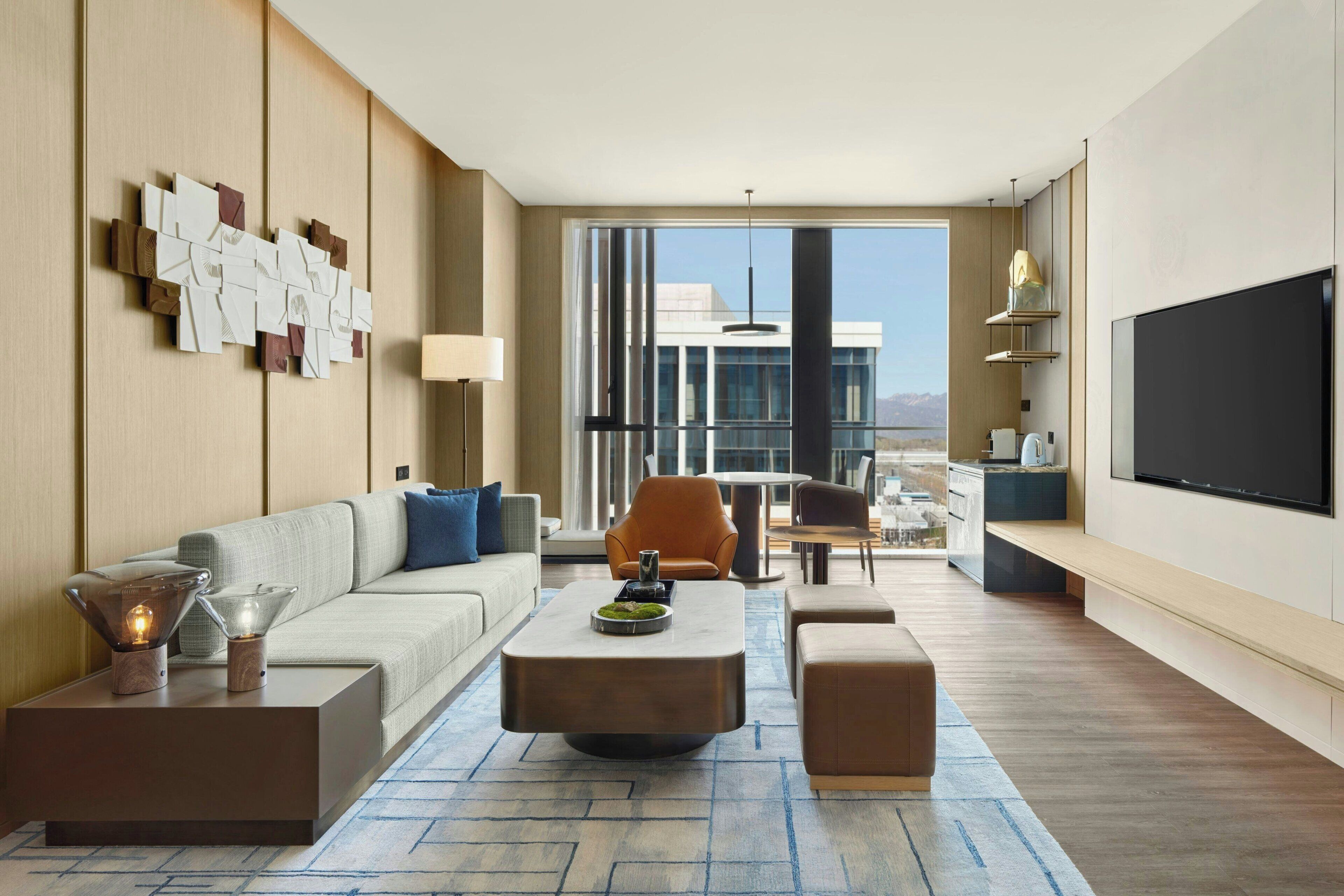 Deluxe-Suite, 1 Schlafzimmer, Stadtblick | Wohnzimmer