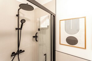 Hair dryer, towels, toilet paper