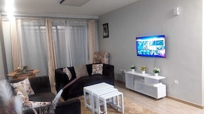 Family Double Room, Balcony, City View | Living area - indesign makumbi apartment park (Nairobi)