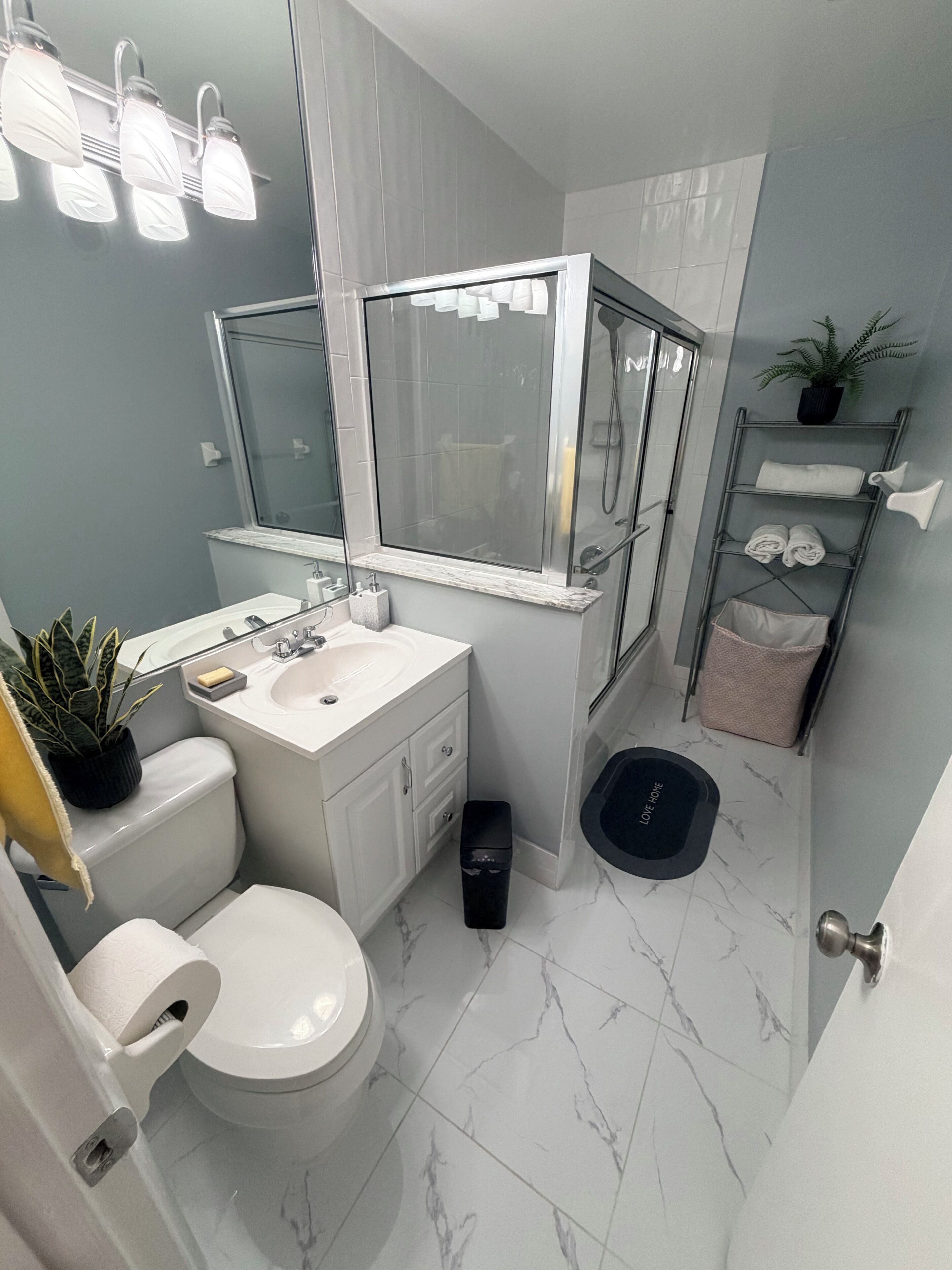 Towels, soap, toilet paper