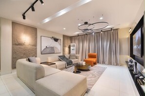 Living area - Luxurious 2-bedroom apartment in Lekki with Pool & PS5 (Lekki)