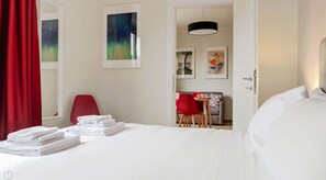Apartment | 1 Schlafzimmer, laptopgeeigneter Arbeitsplatz, Bügeleisen/Bügelbrett