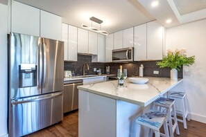 Private kitchen - Fully Remodeled, Lanai Ocean Views, 4.95 SuperHost, 1 br, 2 bath, 3 beds (Kihei)