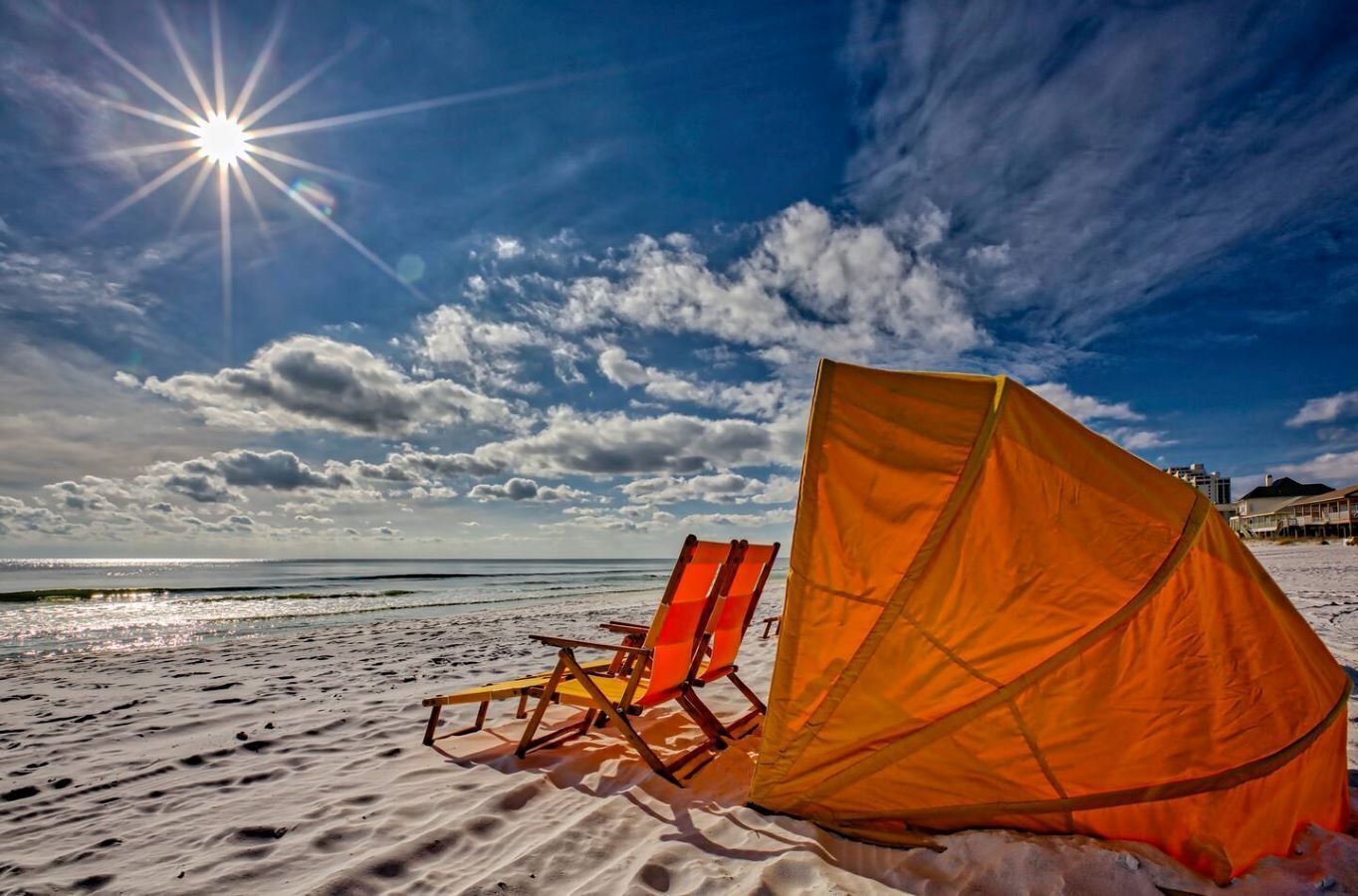 Beach nearby, sun loungers