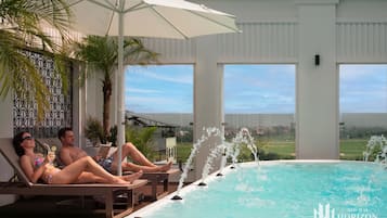 10 outdoor pools, pool umbrellas, sun loungers