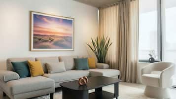 Luxury Apartment, City View | Living area