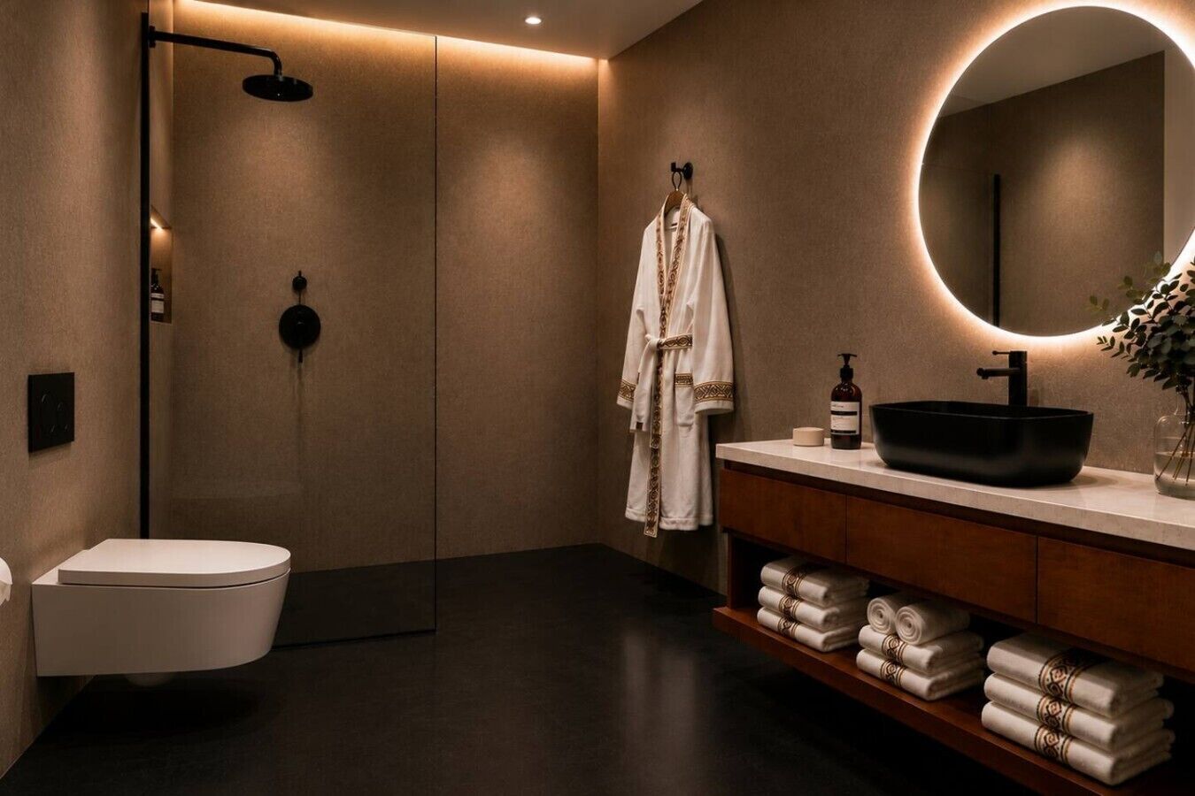 Hair dryer, towels