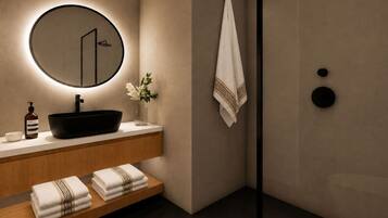 Hair dryer, towels