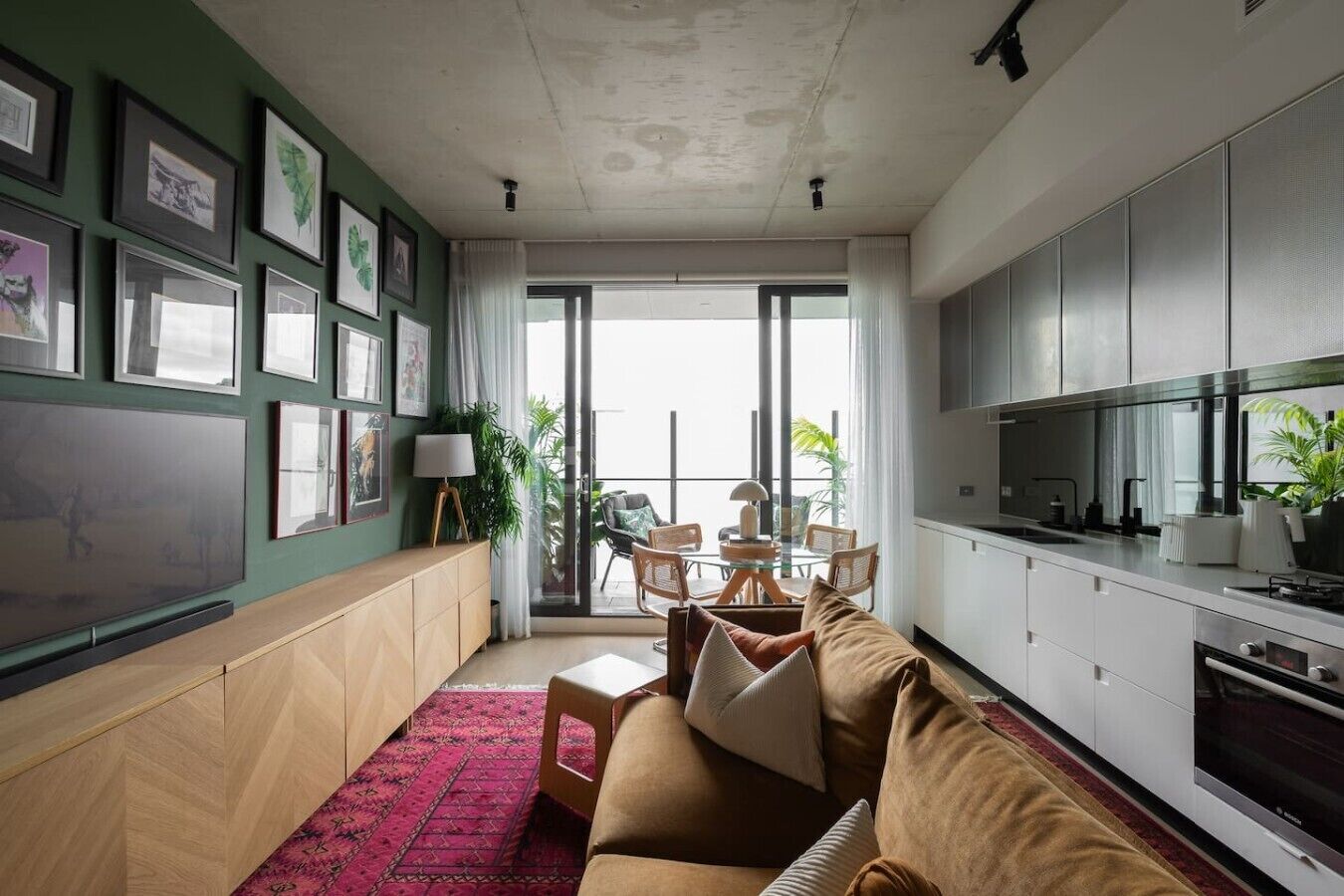 TV, books, stereo, offices