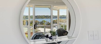 Large group retreat overlooking beautiful Wallis Lake with stunning views.