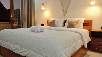 Villa, 1 Bedroom, Pool View | Desk, laptop workspace, iron/ironing board, free WiFi