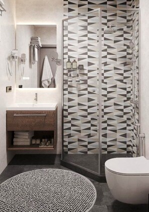 Shower, hair dryer, slippers, towels - Urban Hotel Ethno (Bishkek)