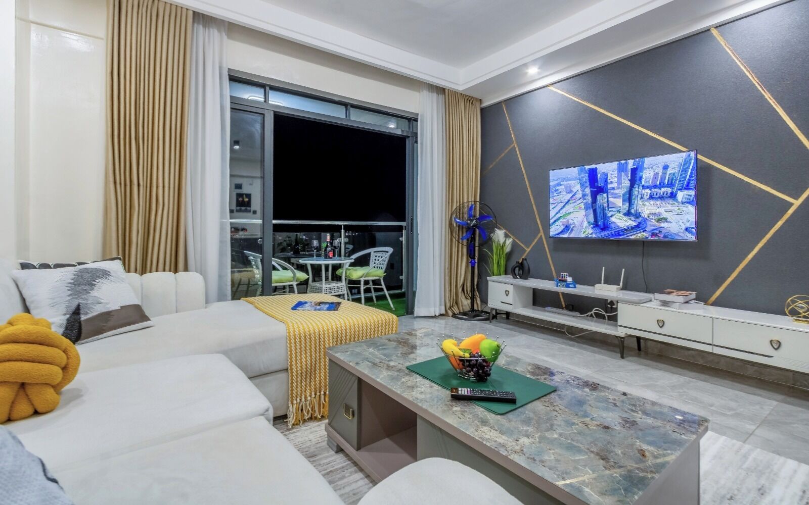 55-inch Smart TV with cable channels, Netflix, first-run movies
