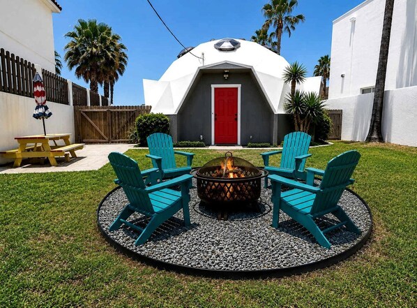 Terrace/patio - Beachside Dome Home with Spacious Outdoor Yard in South Padre Island, Texas (South Padre Island)