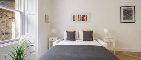 1 bedroom, desk, iron/ironing board, travel cot