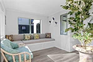 Living area - Stunning Beachfront Holiday Home with Dual Sun Decks Near Waihi Beach Village | Waihi Beach, Bay of Plenty (Waihi Beach)