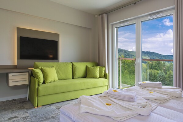 Deluxe Double Room, Mountain View | In-room safe, laptop workspace, iron/ironing board (on request)