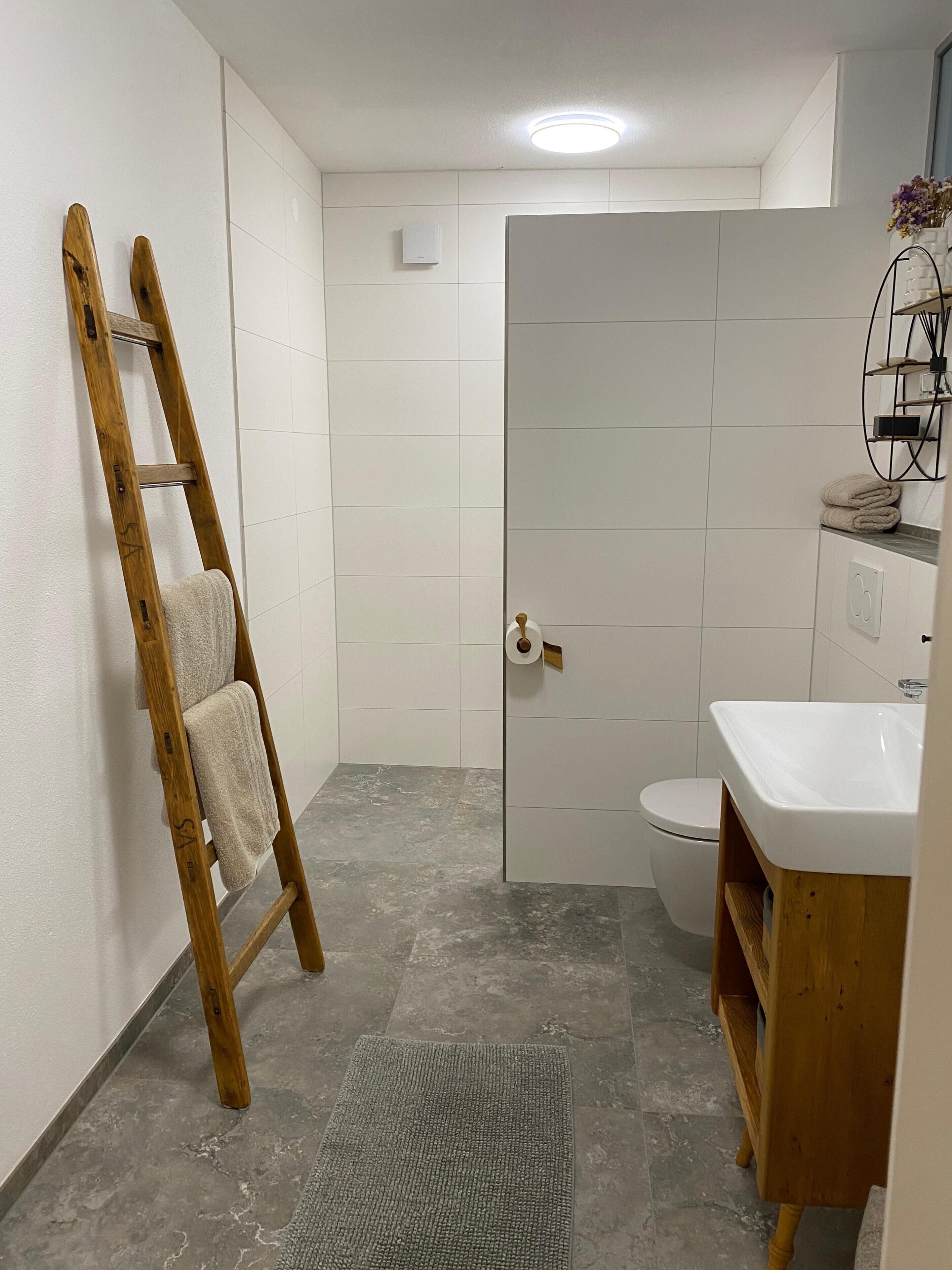 Dusche, Haartrockner, Handtücher