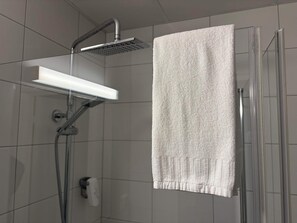Comfort Double Room, Garden View | Bathroom | Shower, towels, soap, toilet paper