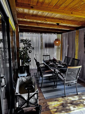 Outdoor dining - Mobile Home Saky, Camp Soline (Biograd na Moru)