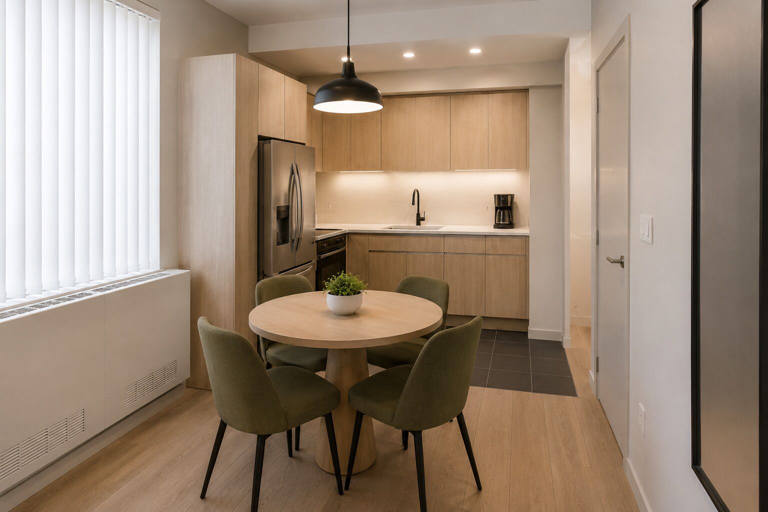 Suite junior | Cocina privada | Frigorífico, microondas, horno y placa de cocina
