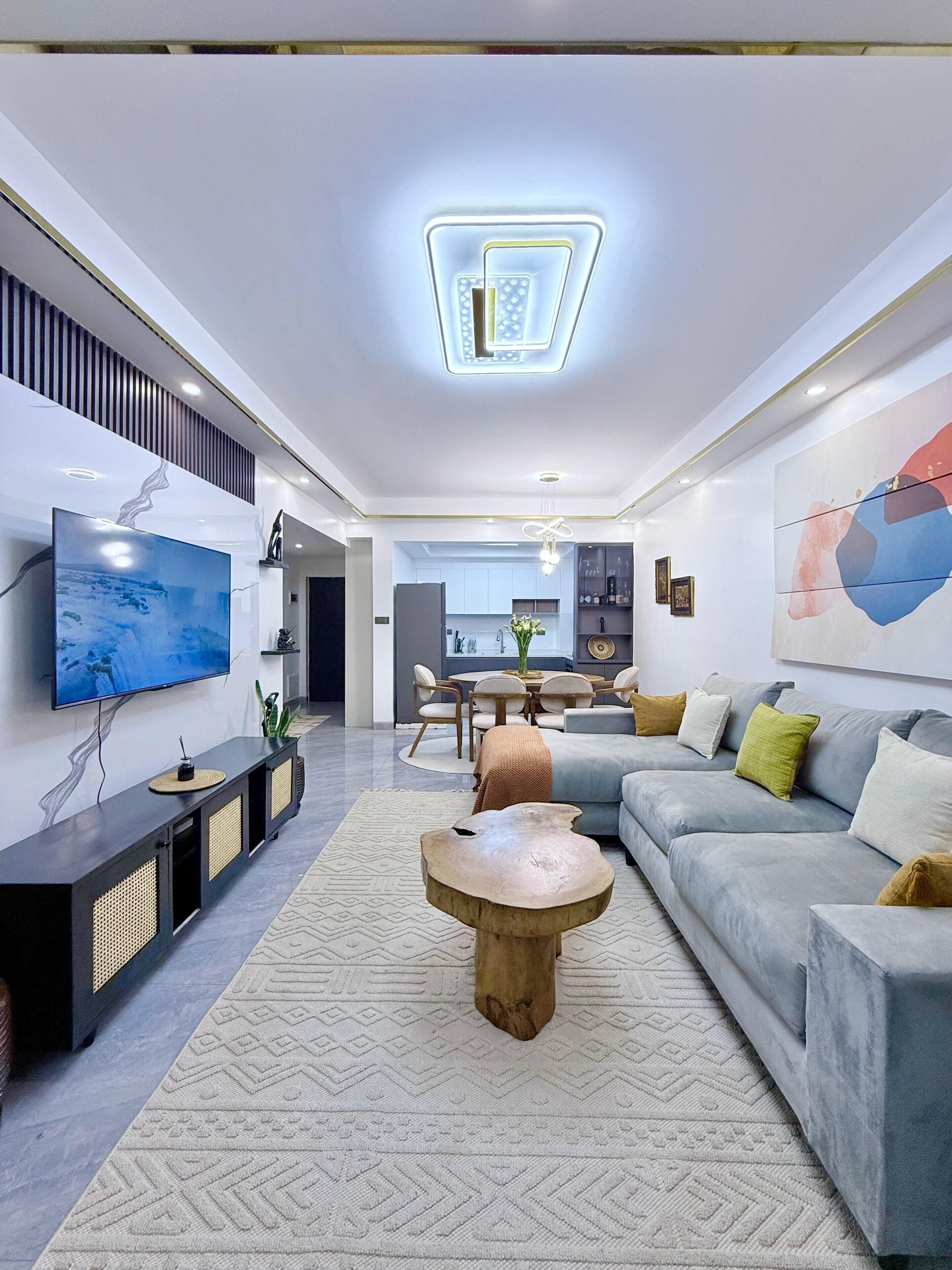 55-inch Smart TV with cable channels, Netflix, first-run films