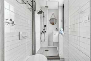 Dusche, Haartrockner, Handtücher