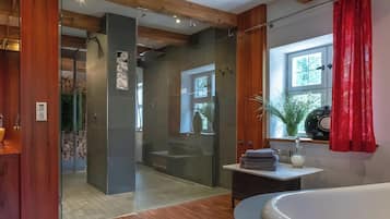 Dusche, Haartrockner, Handtücher