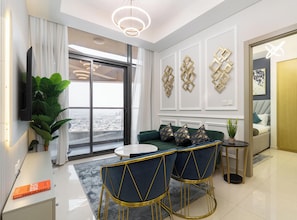 Deluxe Apartment, Balcony, City View | Interior - Vogue | Aykon City Business Bay near Metro Station (Dubai)
