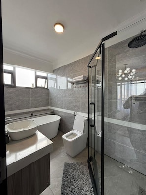 Classic-Apartment, Balkon, Stadtblick | Badezimmer