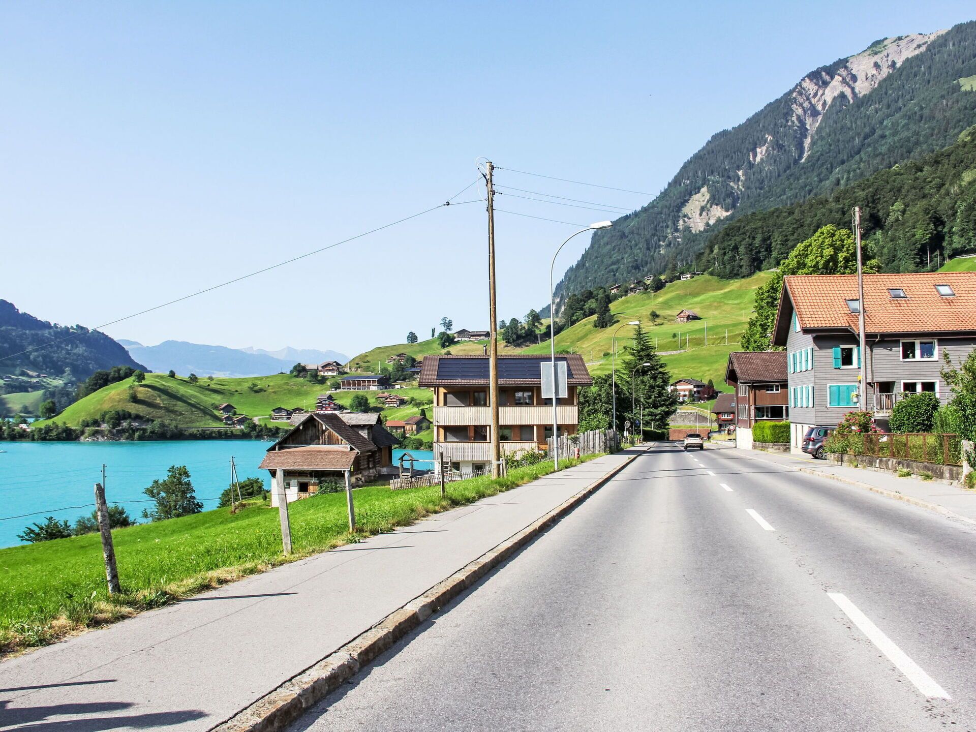 Hügel, Hochland, Landschaft, Bergstation, Gebirge, Senke, Autobahn, Grat, Alpen