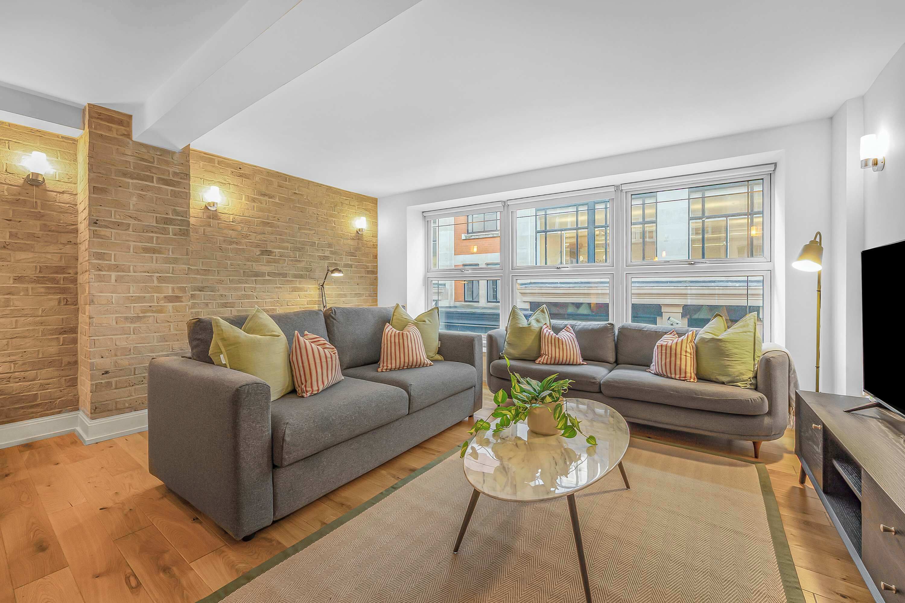 Appartement, 1 très grand lit et 1 canapé-lit, cuisine, vue ville (Bateman St 14, 1) | Coin séjour
