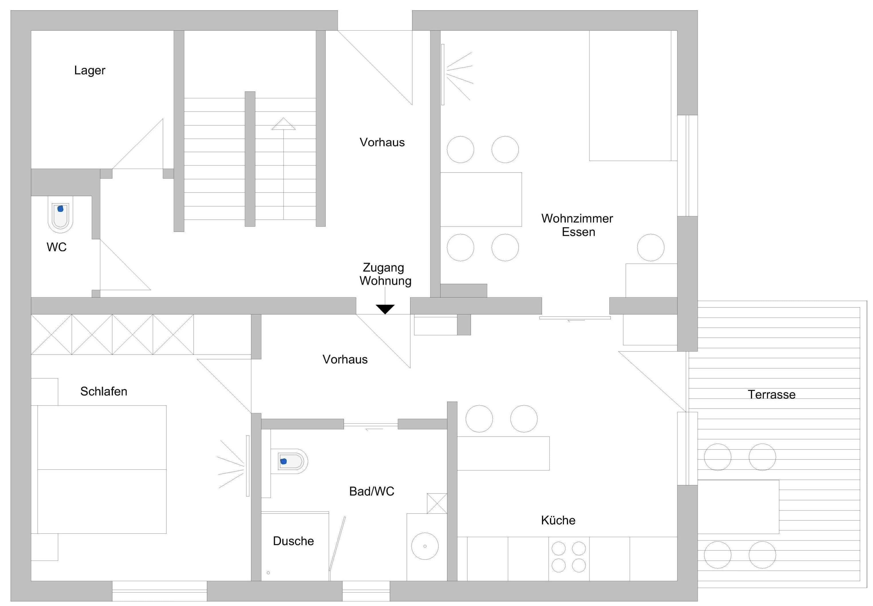Apartamento clássico, 1 quarto, cozinha | Planta do andar