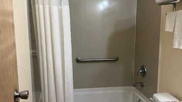 Standard Single Room | Bathroom | Combined shower/tub, hair dryer, towels, soap