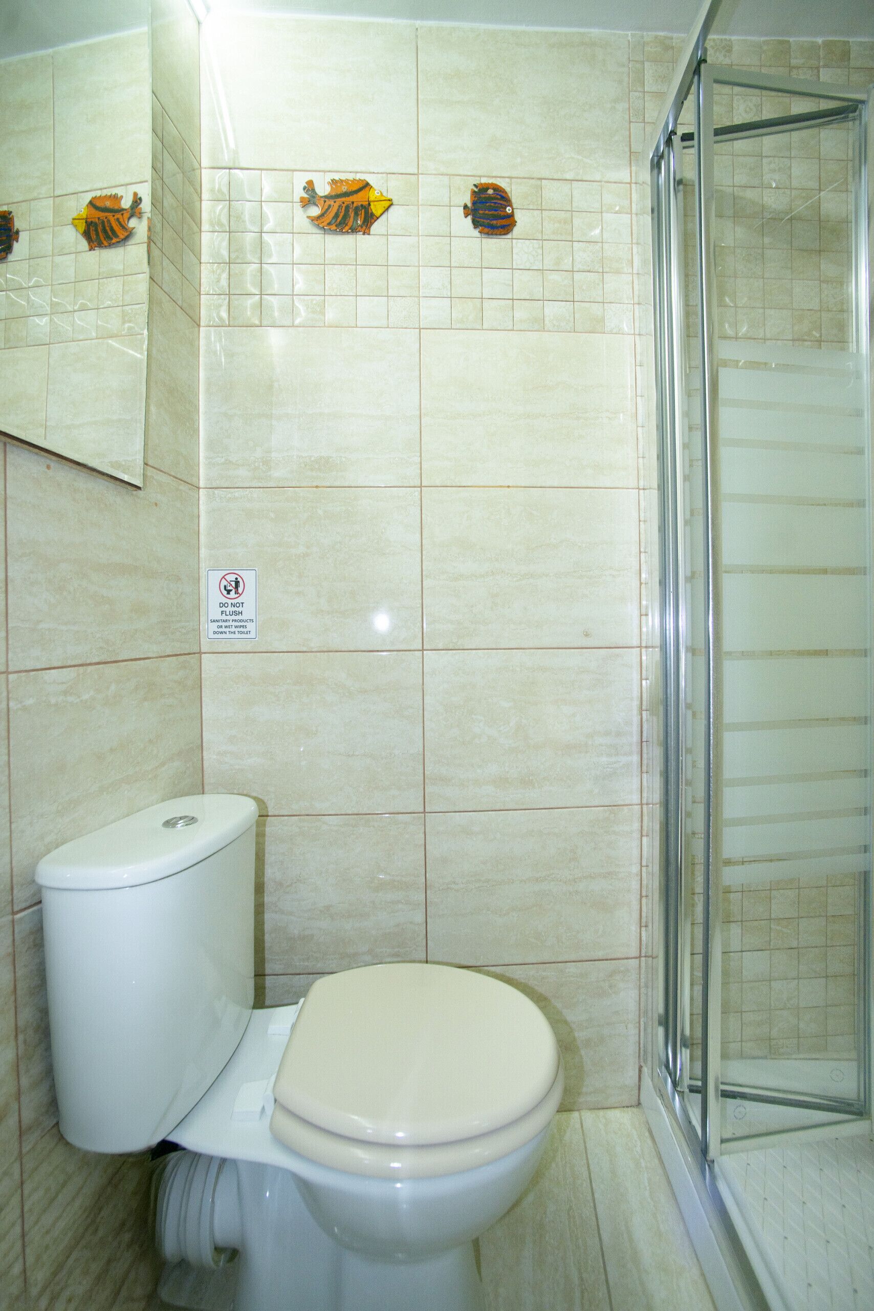 Een douche, een haardroger, handdoeken