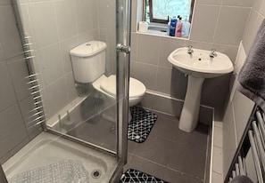 Dusche, Haartrockner, Handtücher