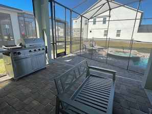 Ferienhaus, Terrasse, Blick auf den Innenhof | Terrasse/Patio
