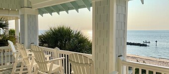 Bald Head Island 3 bedroom beachfront home in Harbour. Best Sunset View on BHI!