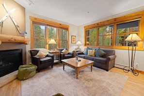 TV, fireplace, DVD player - 2 Bedroom Condo | Rustic Charm and Great Amenities (Dillon)