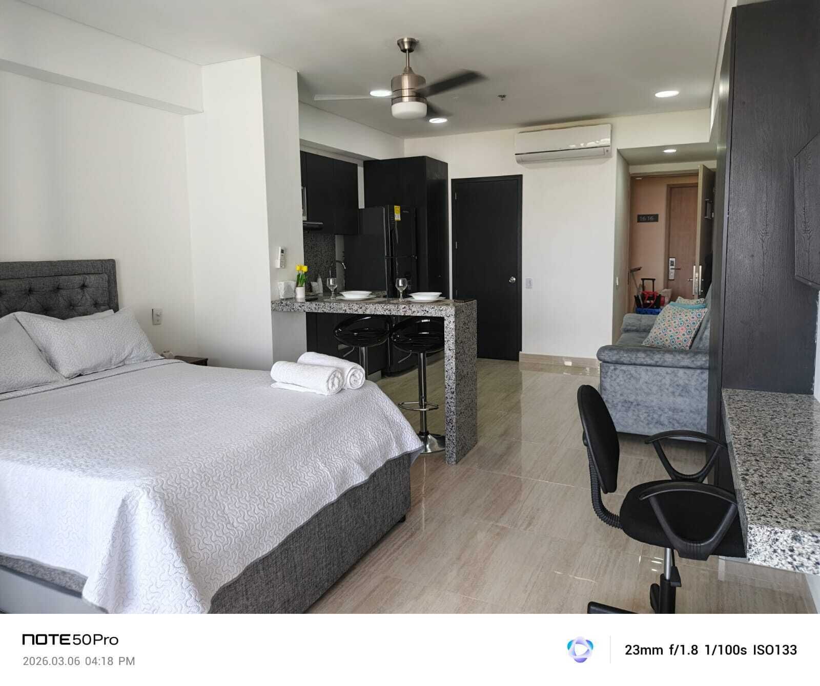 Studio Confort, balcon, vue sur le lac | Bureau, fer et planche à repasser, accès au Wi-Fi (inclus)